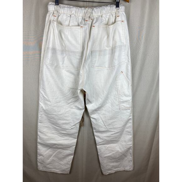 Free People x Dr Collectors Peace Carpenter Pants Sz Large Teddy Forever Hemp - Picture 9 of 12